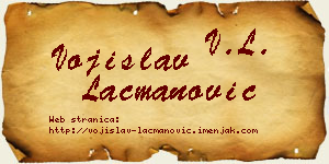 Vojislav Lacmanović vizit kartica